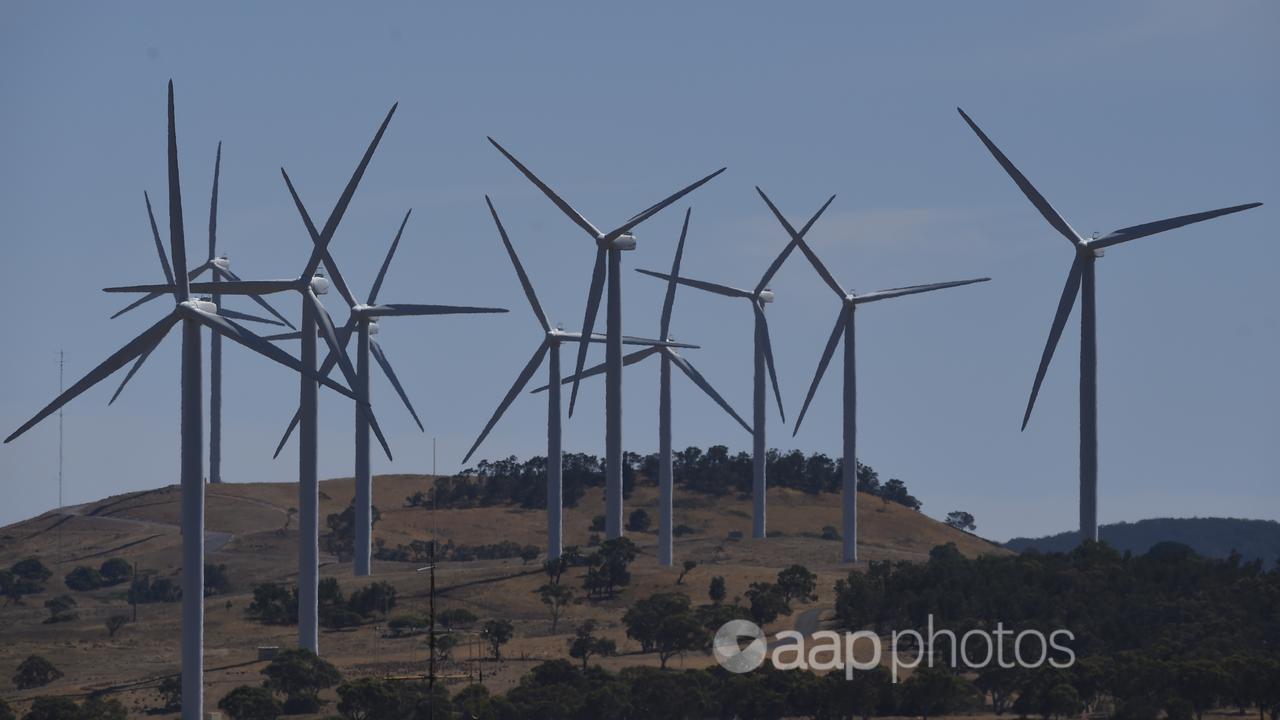 A wind farm outside Bungendore near Canberra (file image)