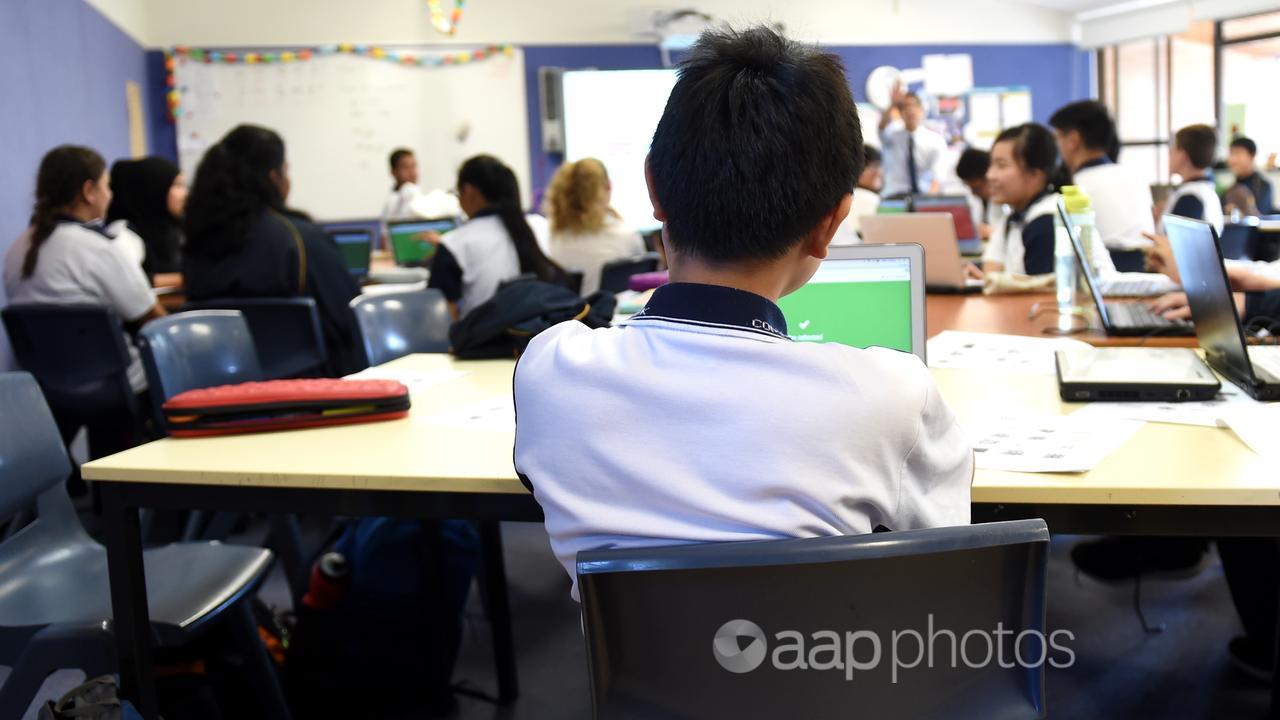 Students attend a class at Alexandria Park Community School in Sydney