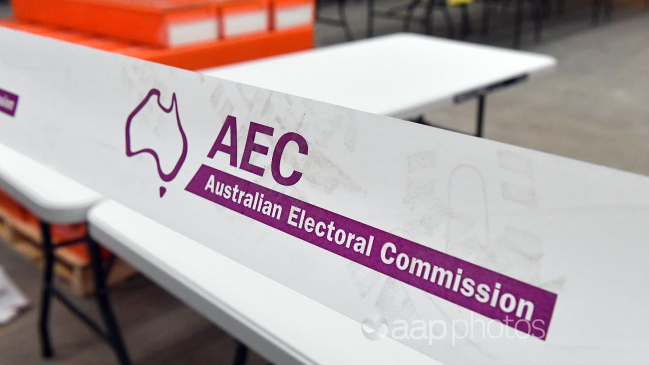 The AEC logo at a polling booth (file image)