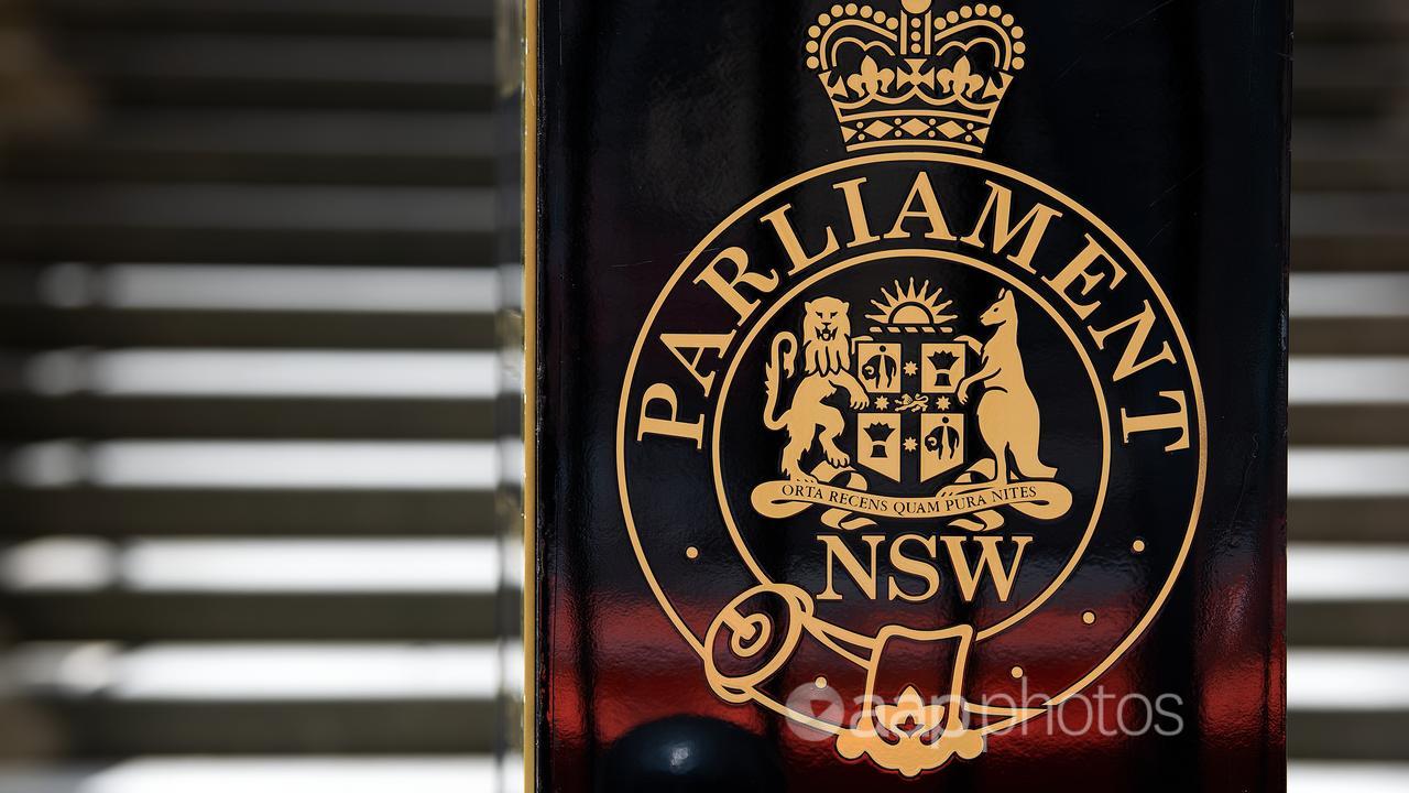 The NSW coat of arms at Parliament House in Sydney (file image)