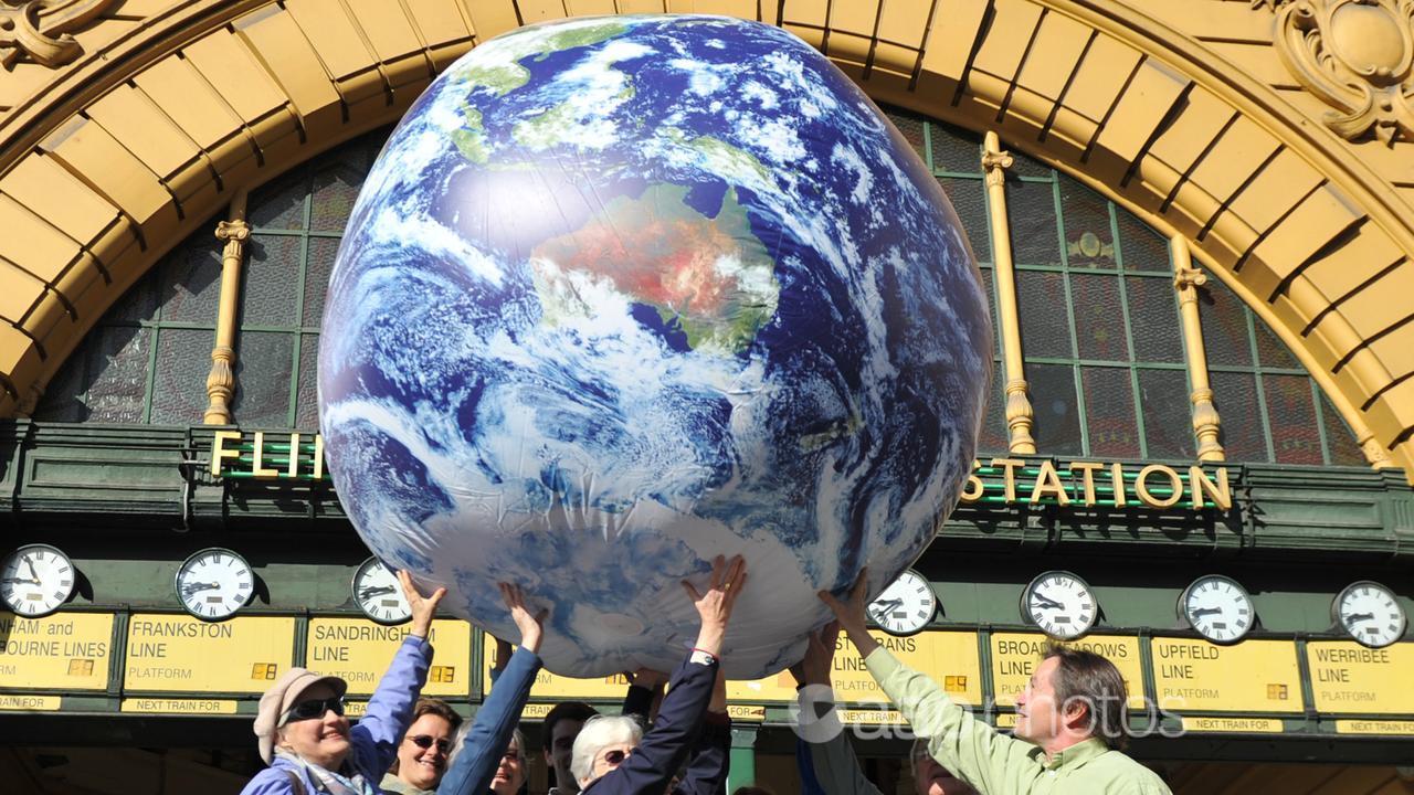 An inflatable earth ball in Melbourne (file image)