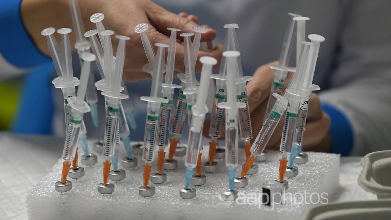 Syringes ready for vaccinations (file image)