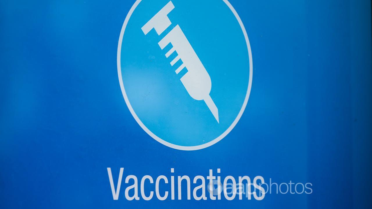 A sign advertising vaccinations (file image)