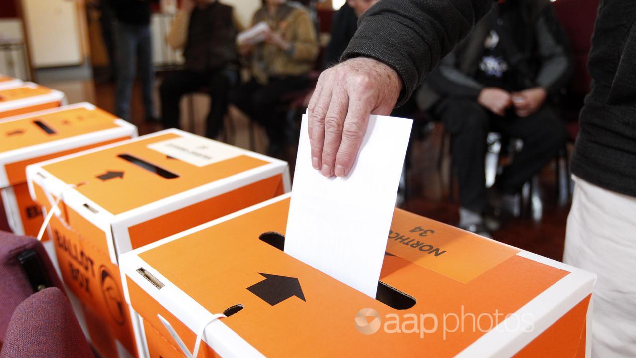 A vote is cast in an NZ election (file image)