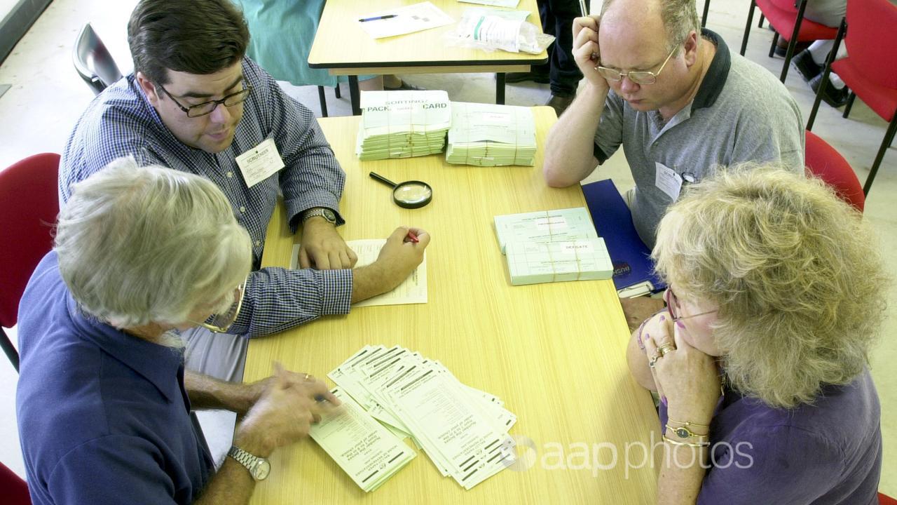 Vote counting at an election (file image)