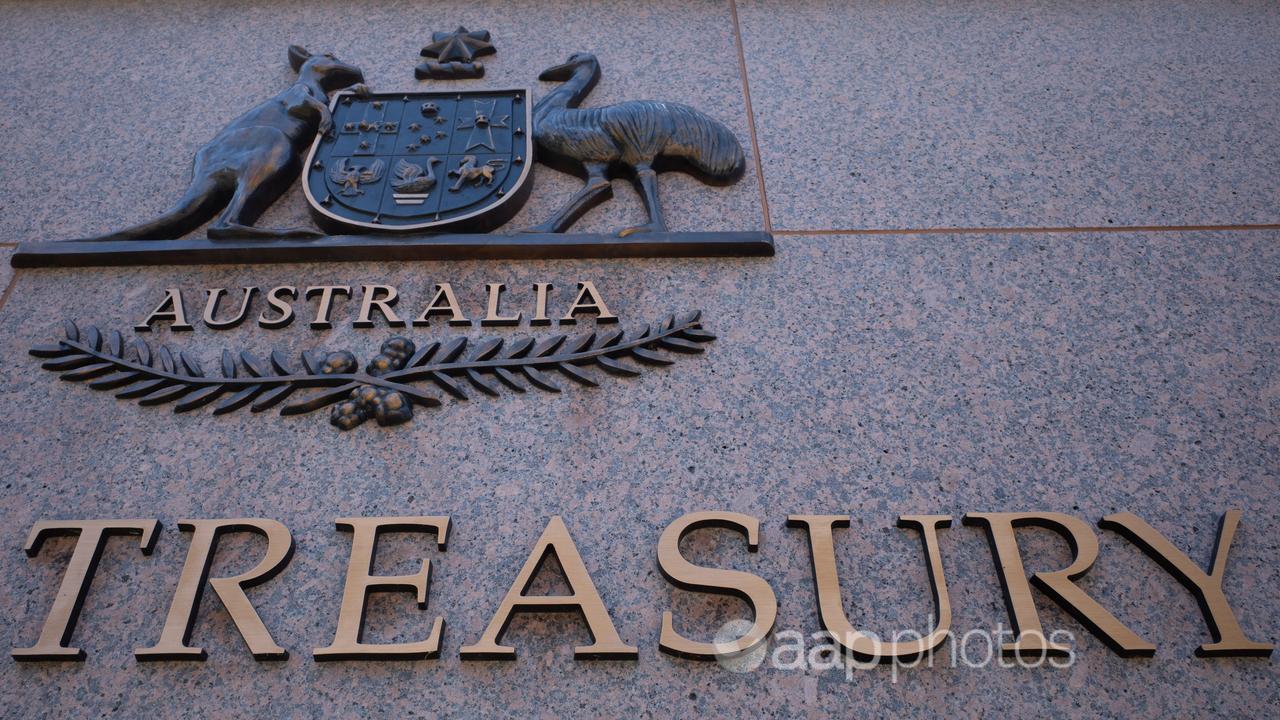 Signage at the Treasury building in Canberra (file image)