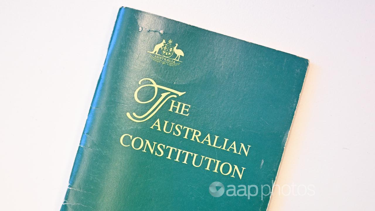 The cover of a copy of the Australian Constitution (file image)