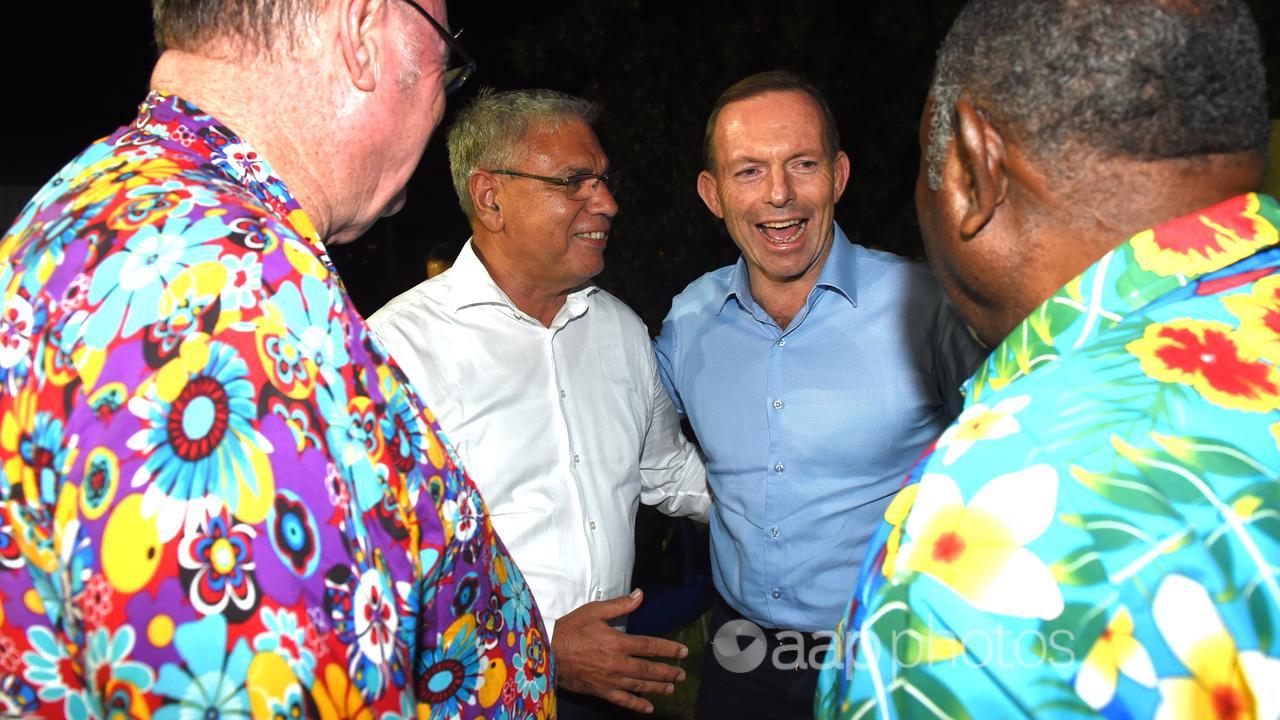 Tony Abbott with Indigenous Advisory Council Warren Mundine in 2015