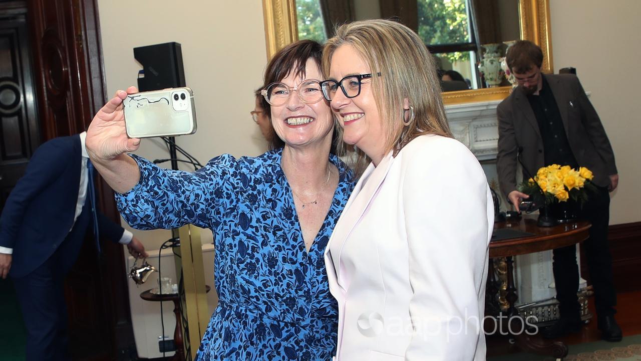 Premier Jacinta Allan with new Health Minister Mary-Anne Thomas