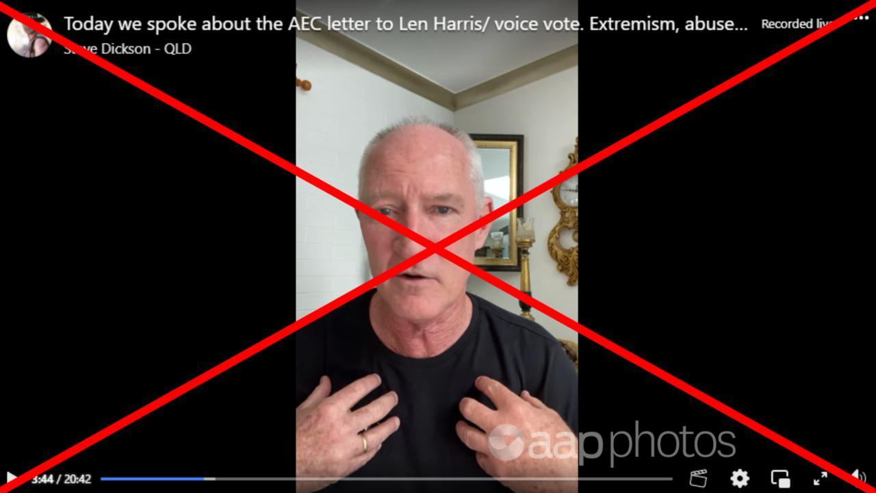 A screenshot from the Facebook video.