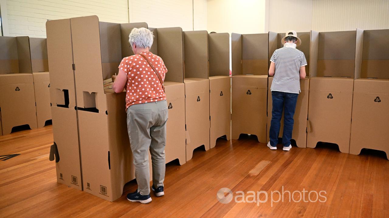An early voting centre for the  voice referendum (file image)