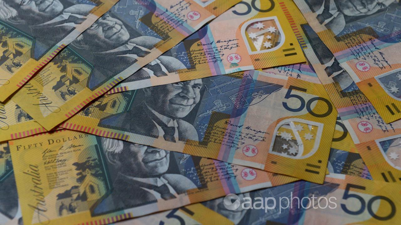 A pile of Australian 50 dollar notes (file image)