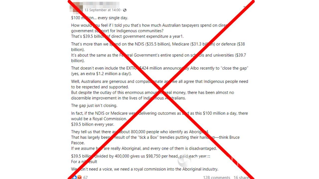 A screenshot of one of the Facebook posts.