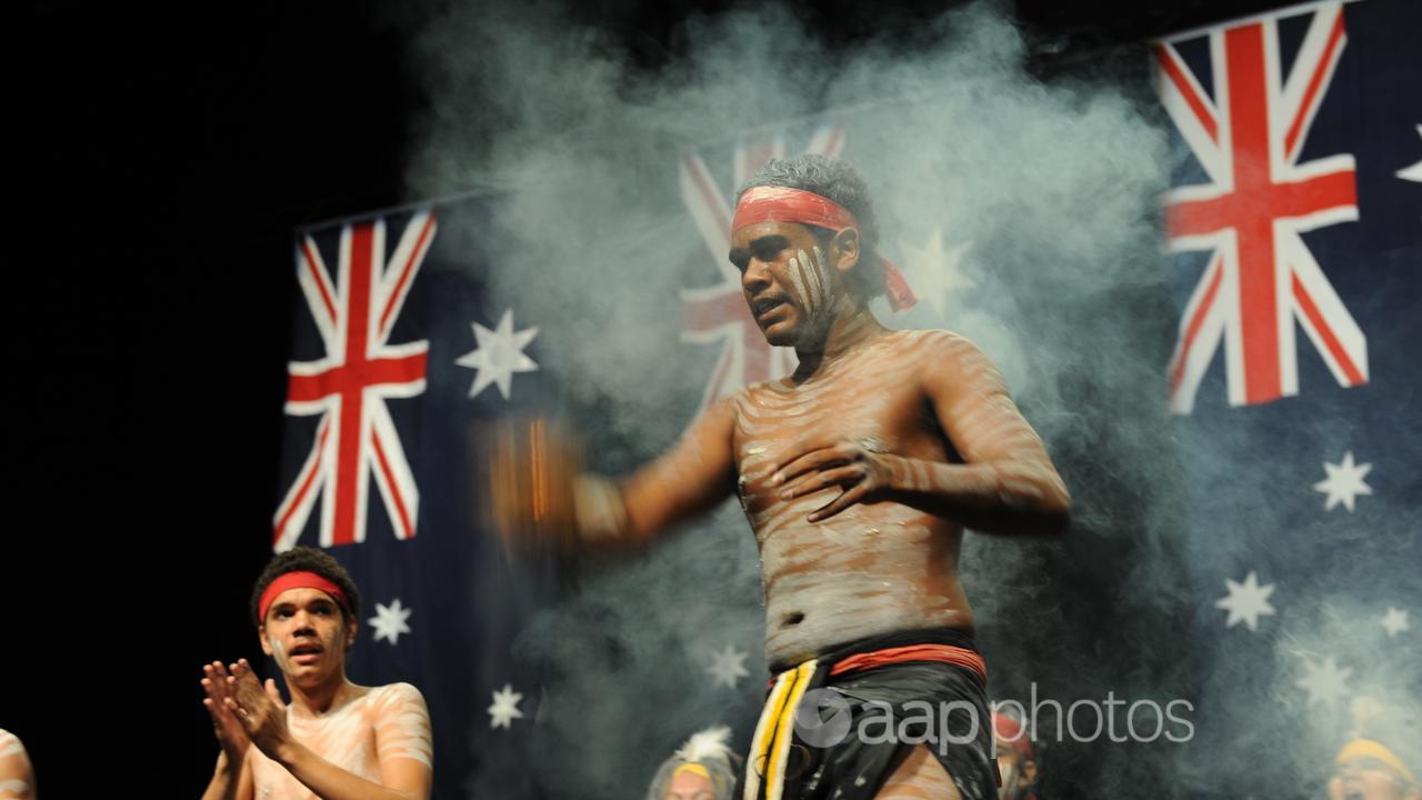 Aboriginal dancers perform during a citizenship ceremony (file image)