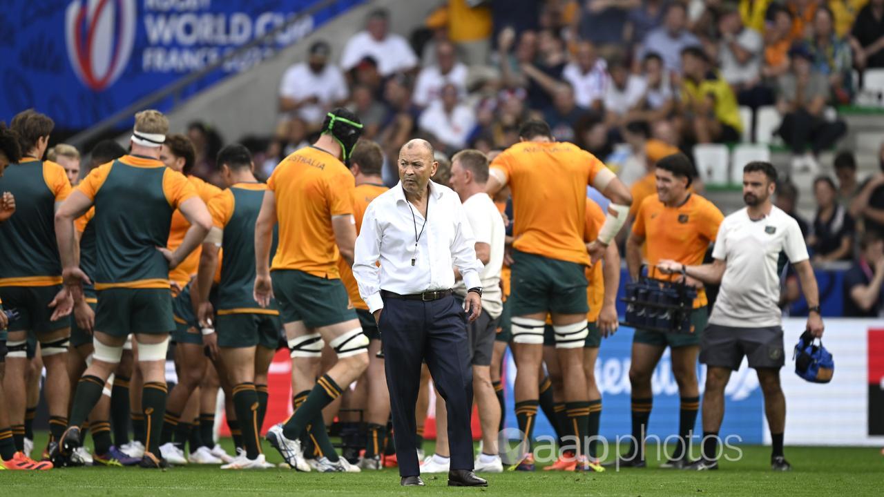 Eddie Jones at the Rugby World Cup.