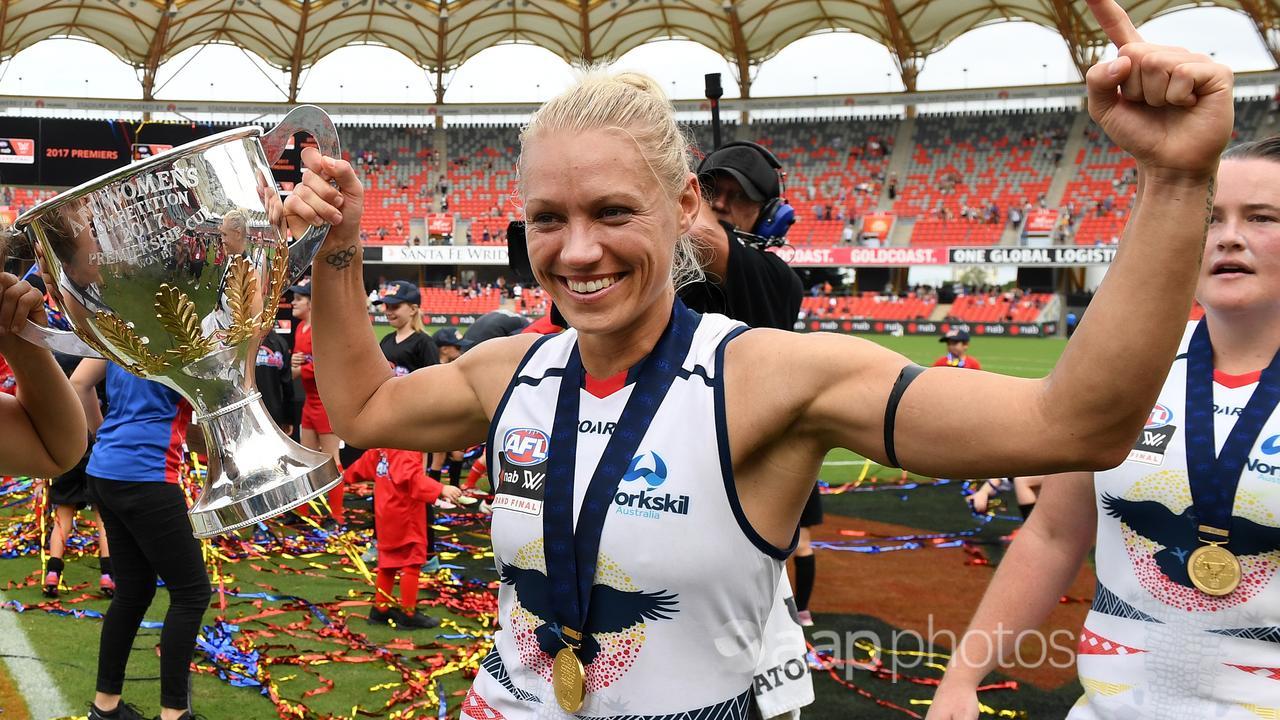 Erin Phillips inspired Adelaide to AFLW grand final success in 2017.