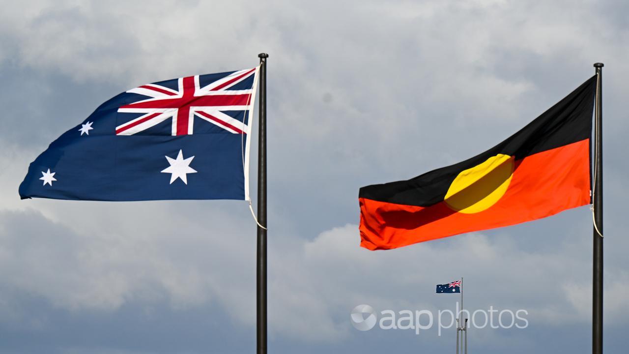 The Australian and Indigenous flags (file image)