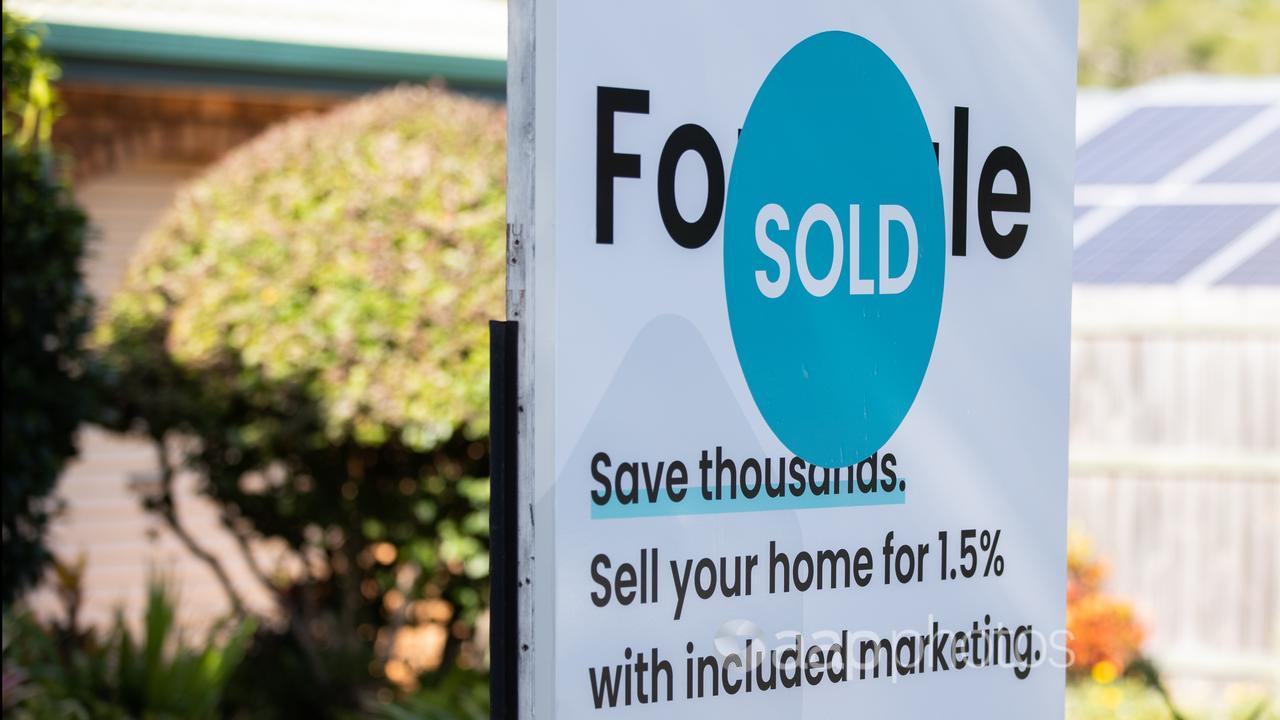 A ‘For Sale’ sign is seen in Brisbane
