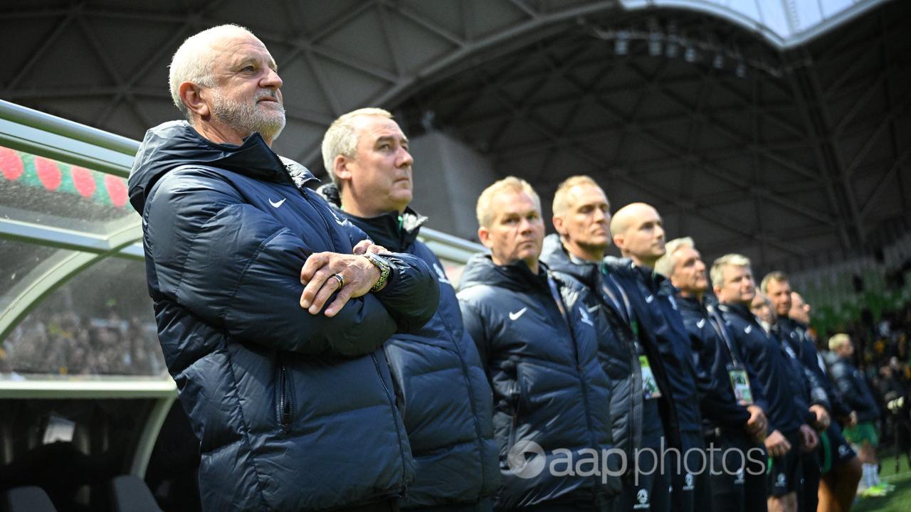 Graham Arnold and the Socceroos coaching staff.