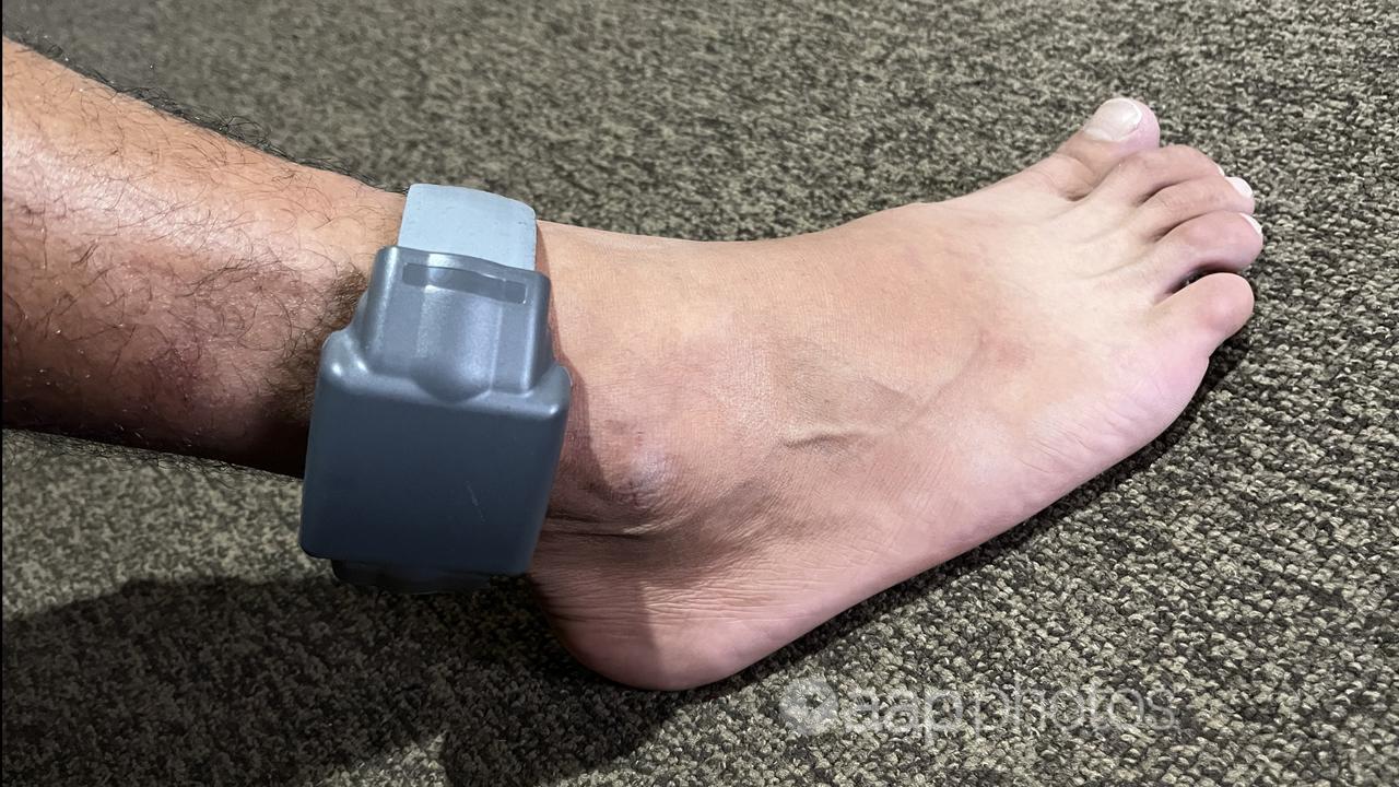 An electronic monitoring ankle bracelet