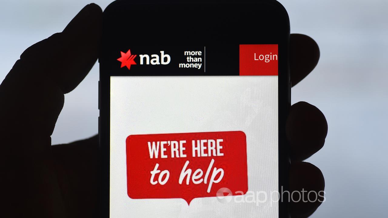 NAB branding on a phone (file image)