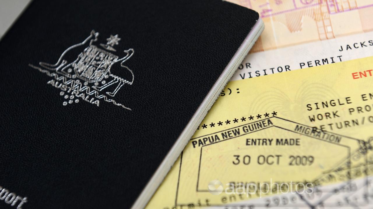 An Australian passport and visas (file image)