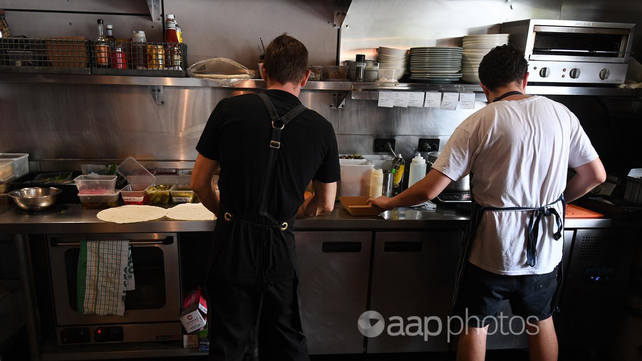 Workers at a restaurant in Brisbane