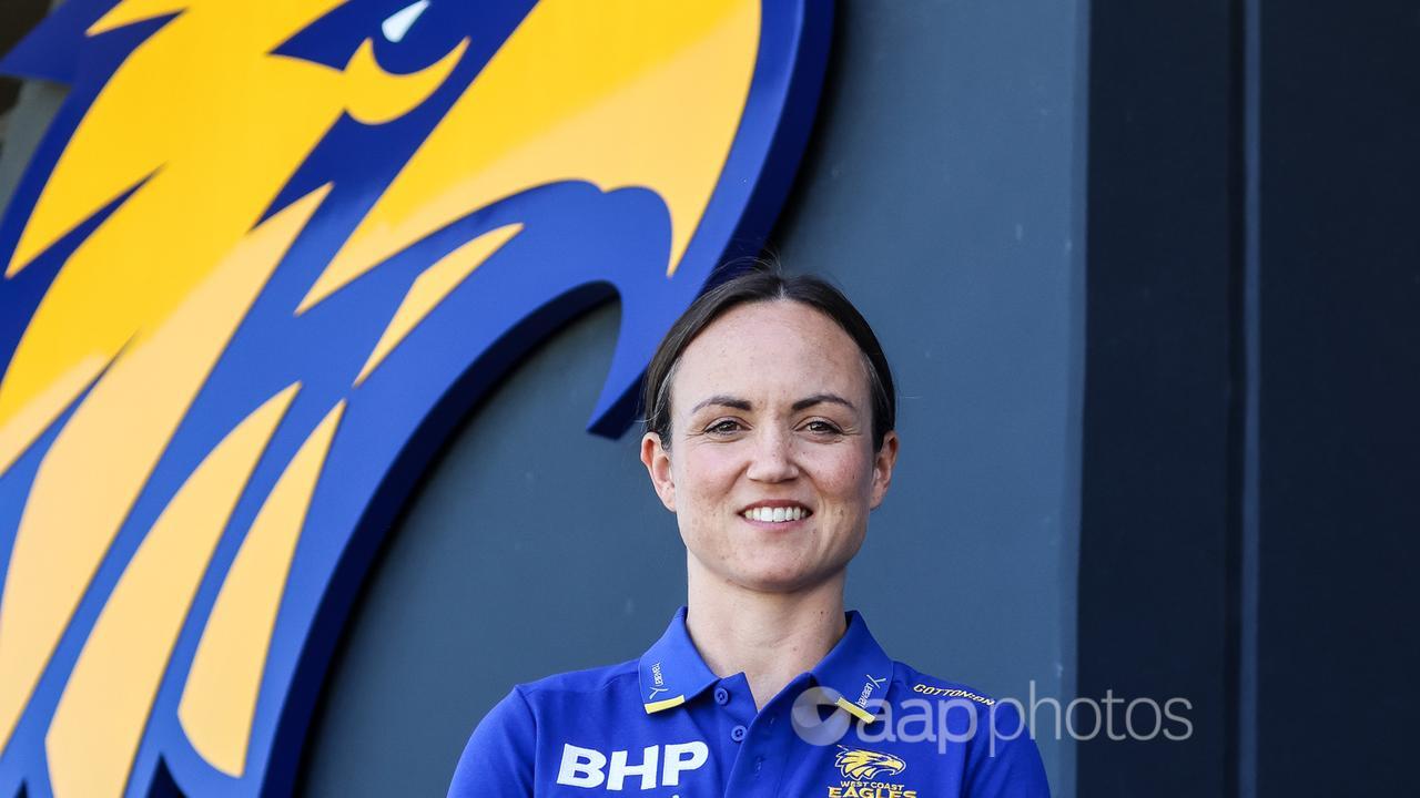 Daisy Pearce in her West Coast coaches' kit.