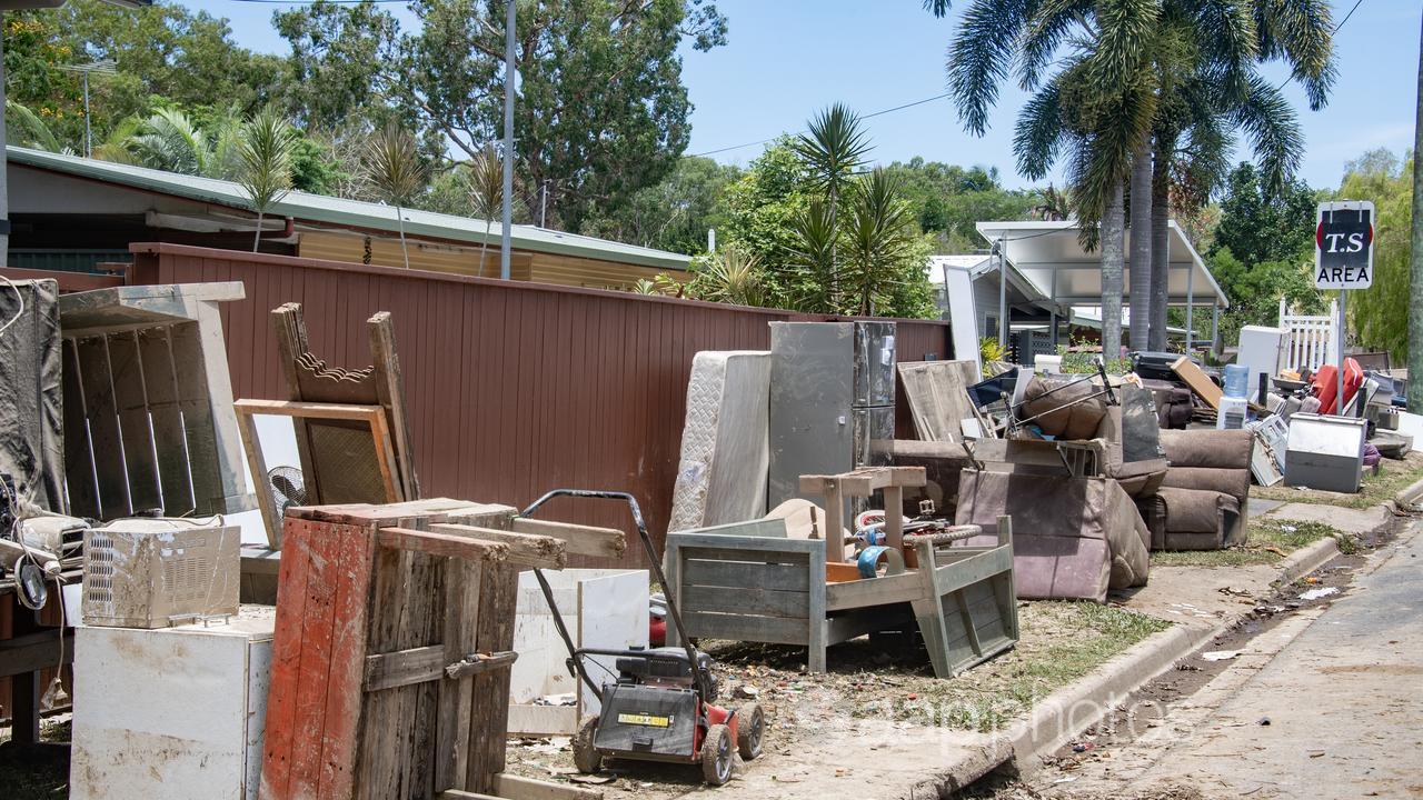Flood damaged belongings at Machans Beach in Cairns (file image)