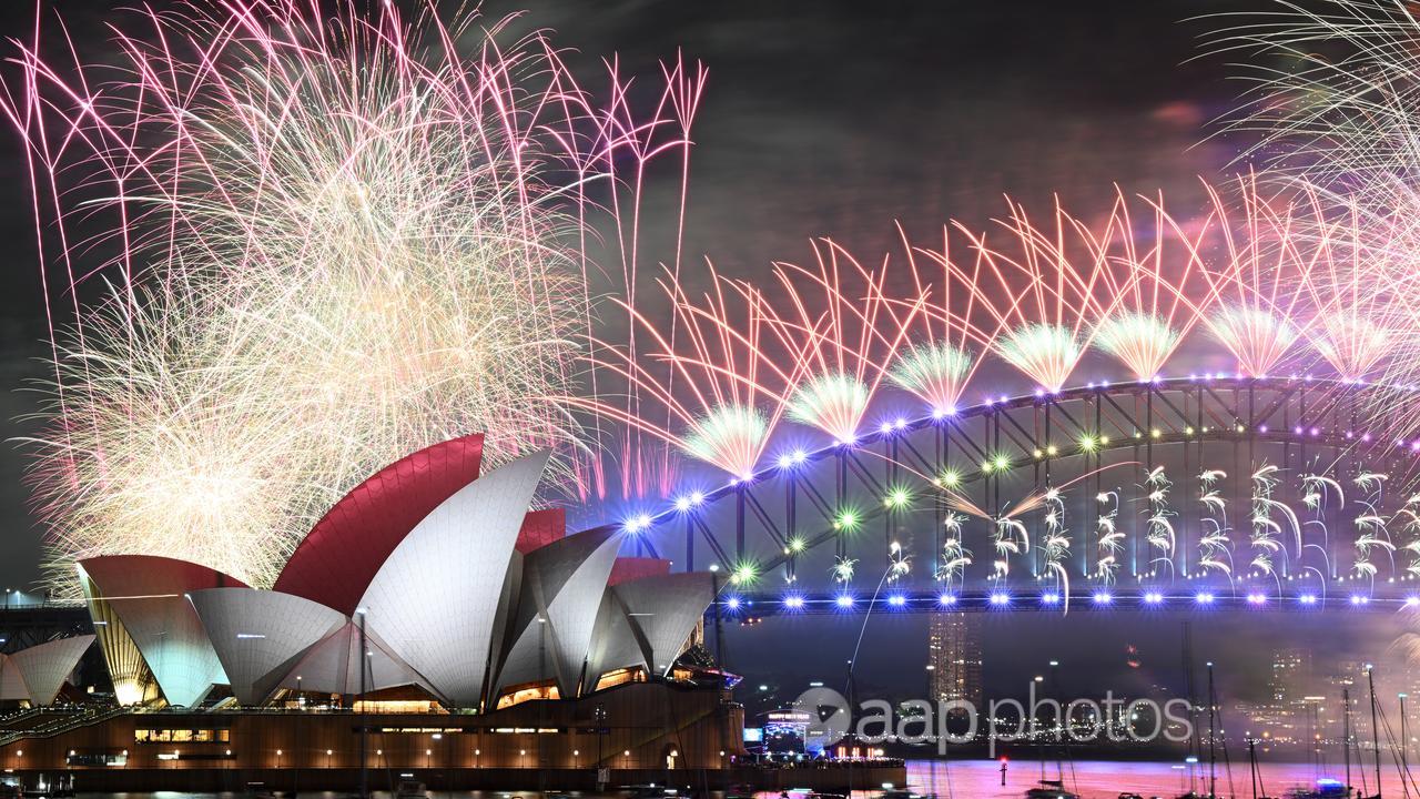Fireworks are seen over the Sydney Opera House and Harbour Bridge