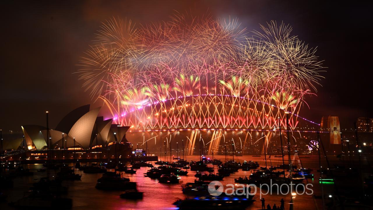Fireworks are seen over the Sydney Opera House and Harbour Bridge