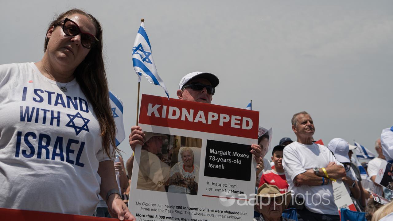 Supporters at a Pro-Israel demonstration in Sydney in November.