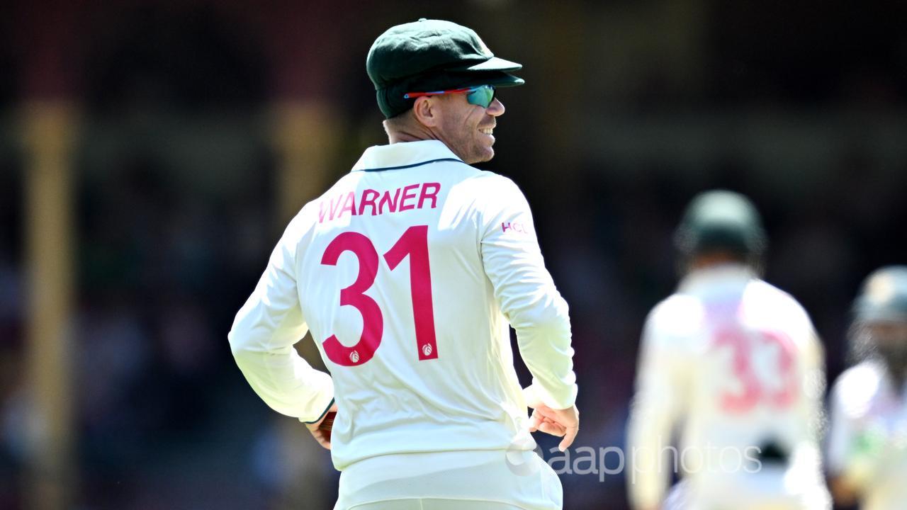 David Warner in the field against Pakistan in the SCG Test.