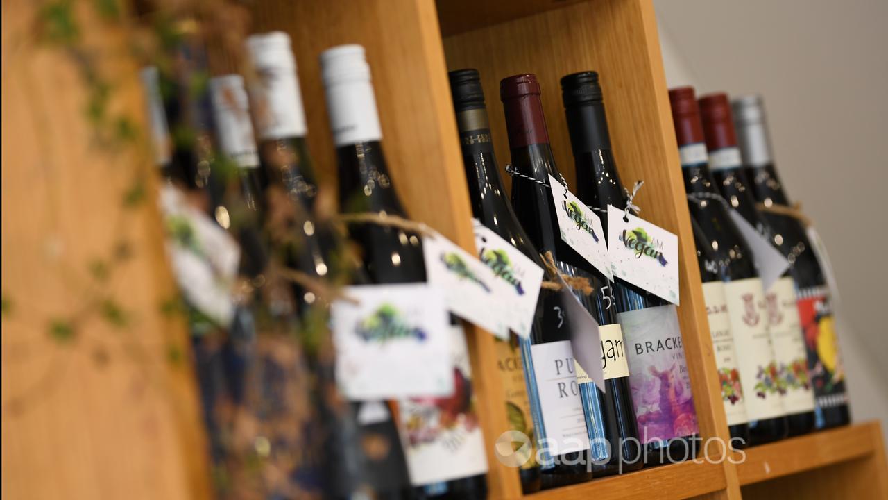 Wine bottles at Melbourne wine bar