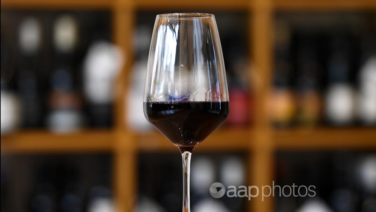 Wine glass at Melbourne wine bar