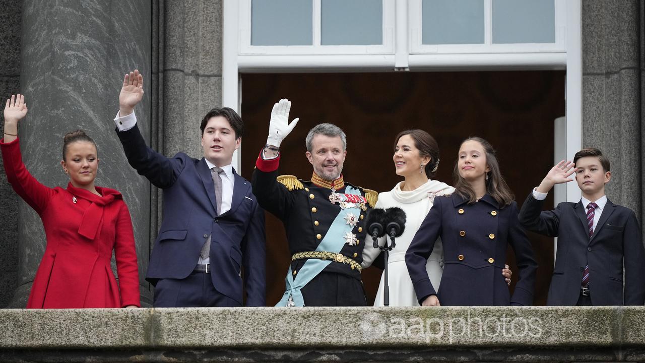 Denmark's King Frederik X and Queen Mary, together with their children