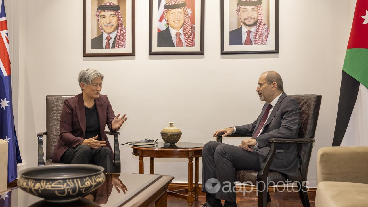 Foreign Minister Penny Wong meets Jordanian counterpart Ayman Safadi.