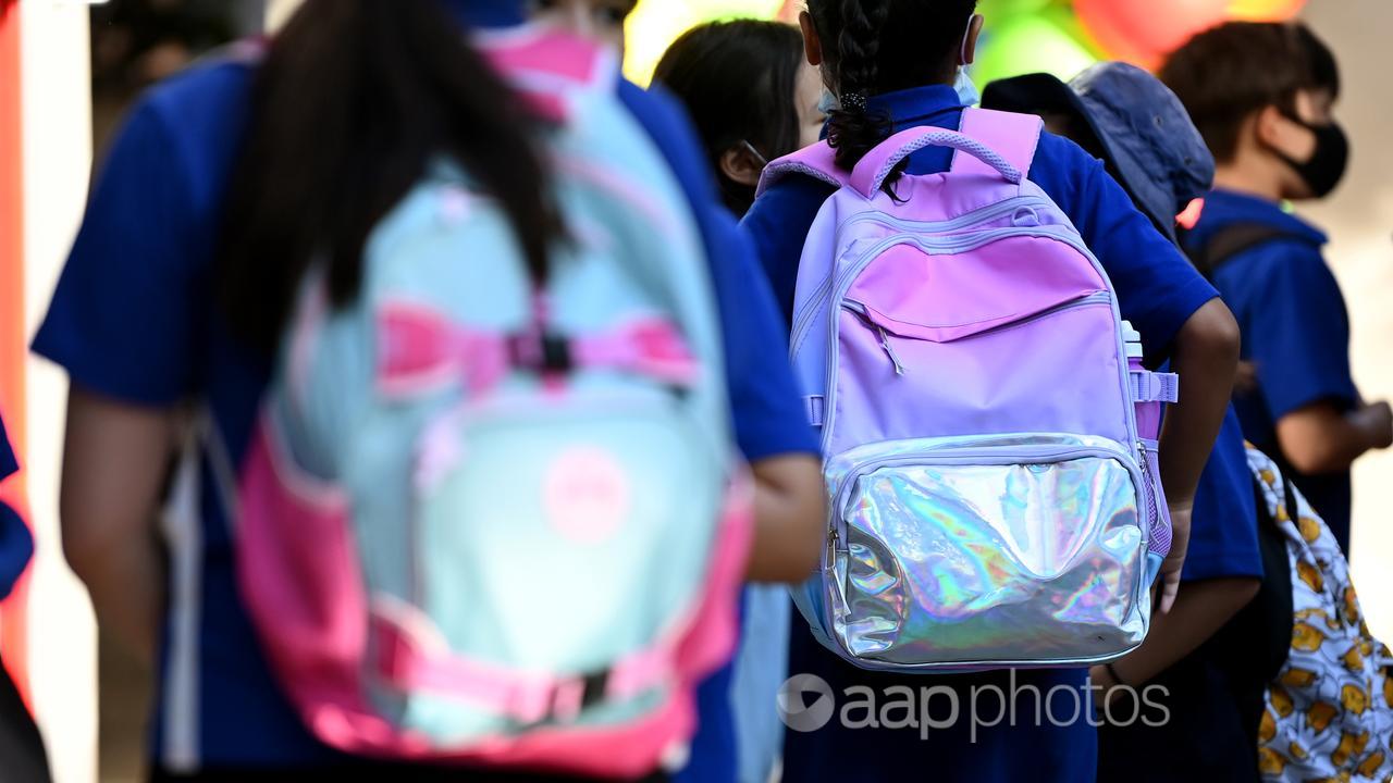 Primary school students return back to school in Sydney