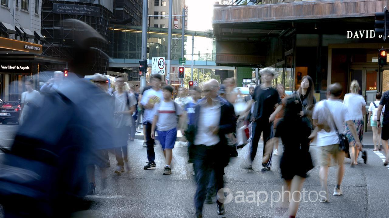 A file photo of shoppers in Sydney