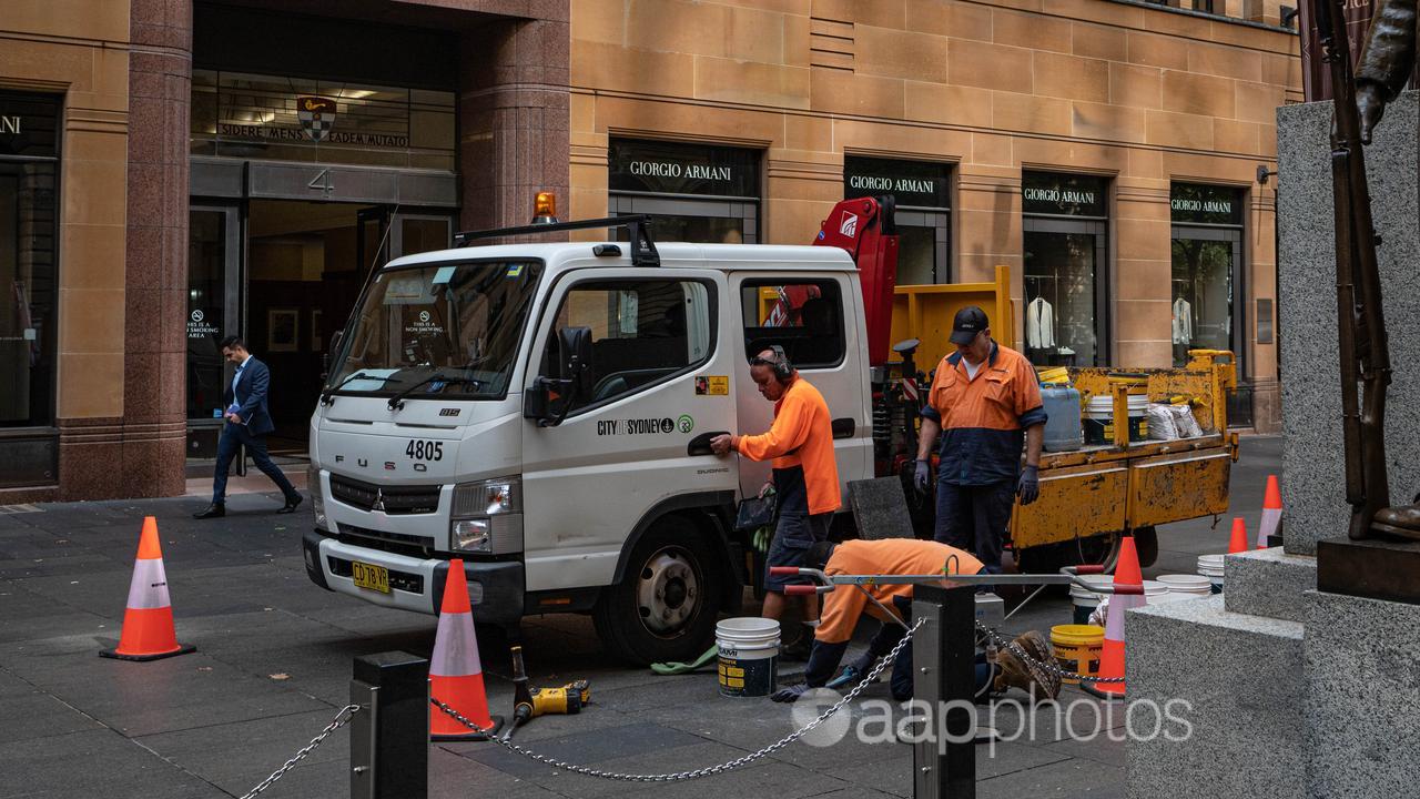 Construction workers in Sydney
