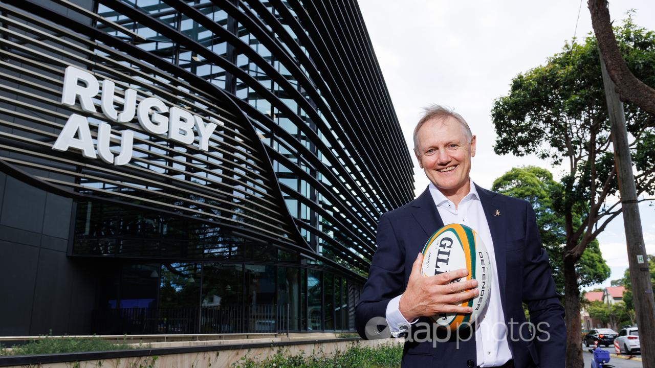 New Wallabies coach Joe Schmidt at Rugby Australia HQ in Sydney. 