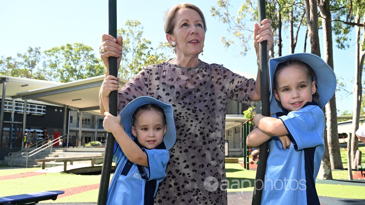Qld Education Minister Di Farmer with twins Maia and Brooklyn