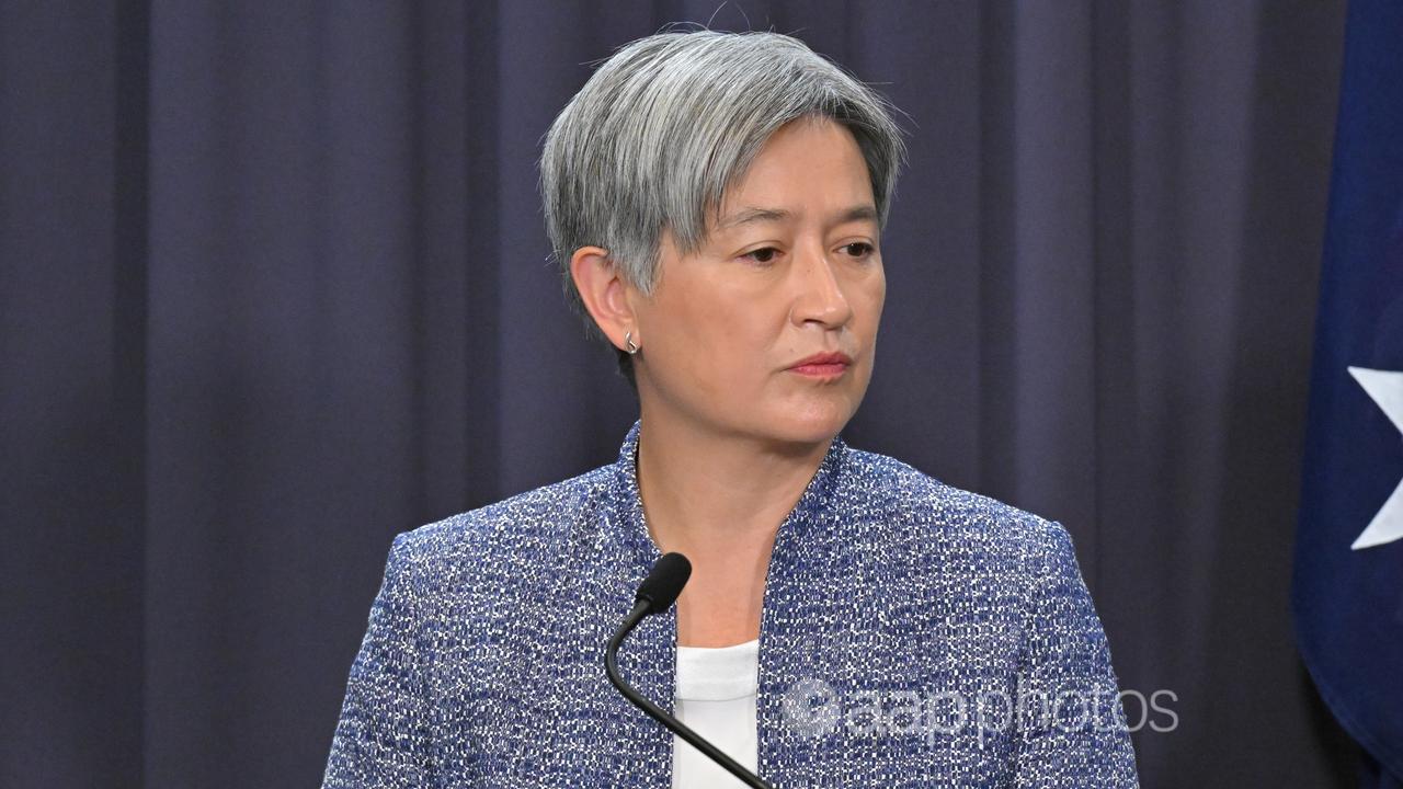 Minister for Foreign Affairs Penny Wong at a press conference