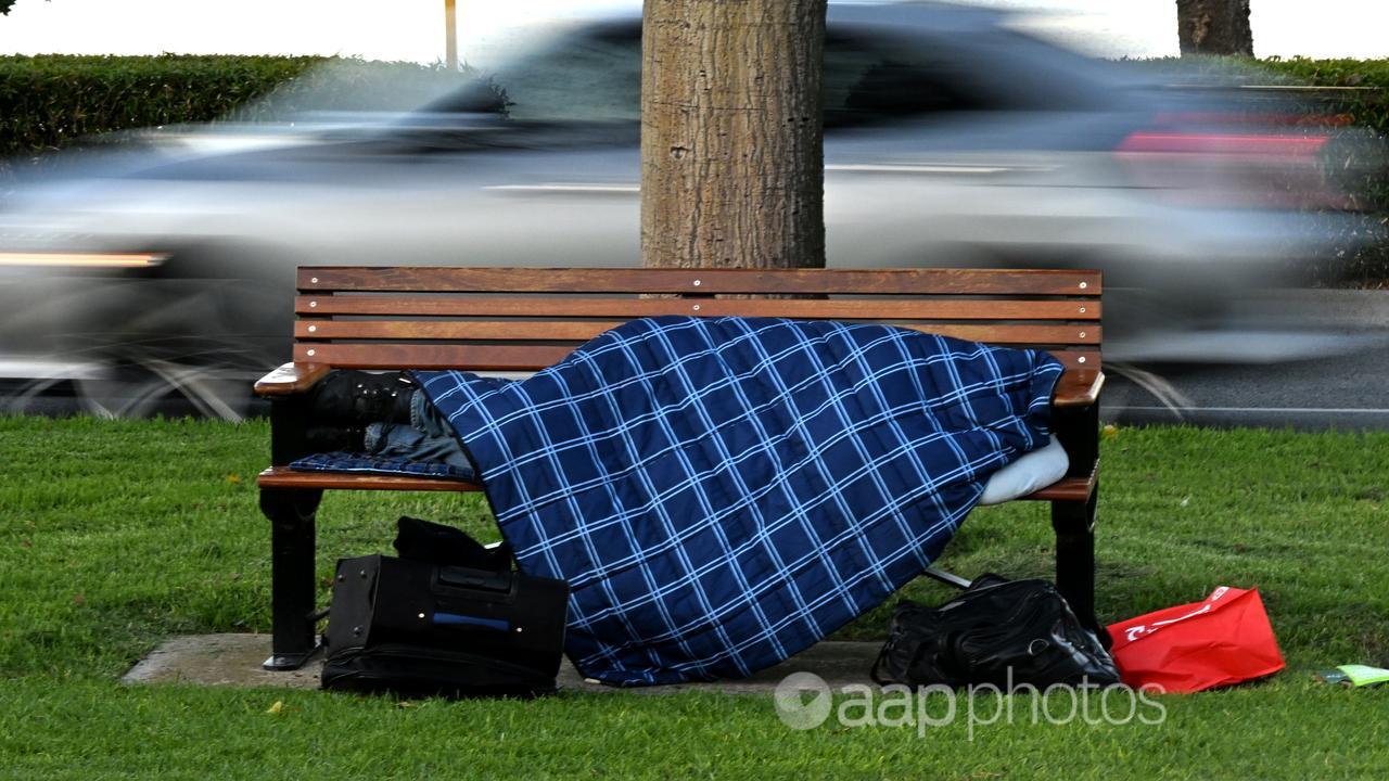 A homeless person in Perth.