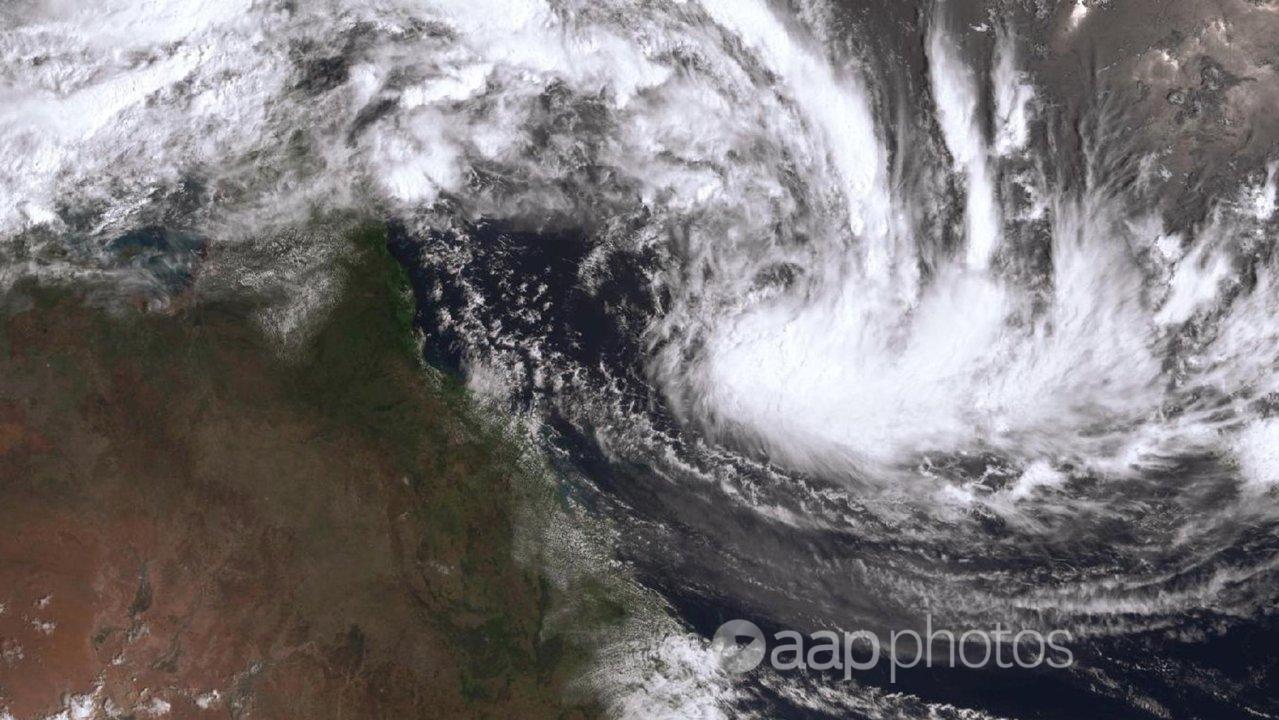 Tropical low system developing in the northern Coral Sea
