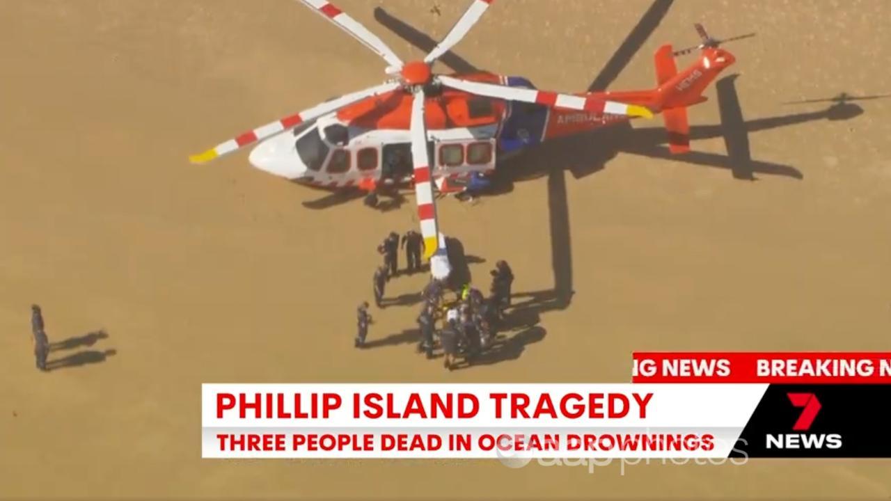 The emergency response to a drowning at a beach on Phillip Island