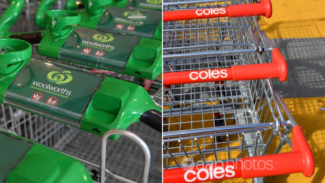 Woolworths and Coles trollies (file image)