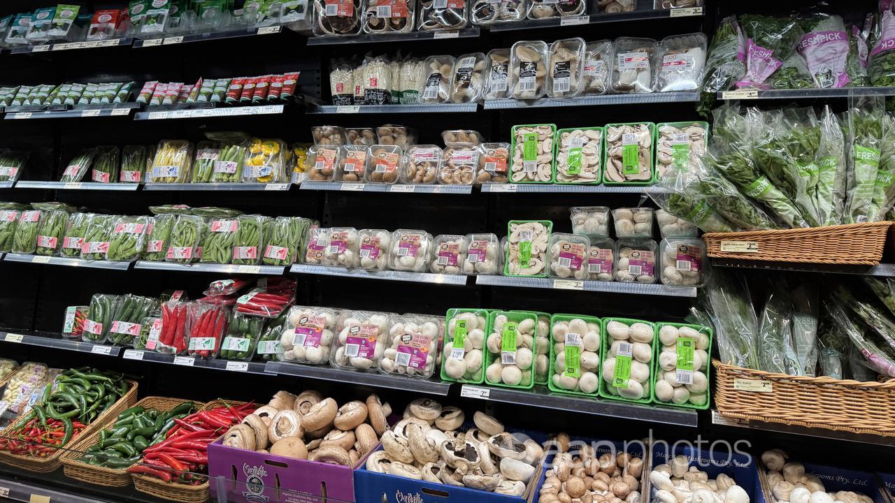Vegetables and mushrooms at a supermarket (file image)