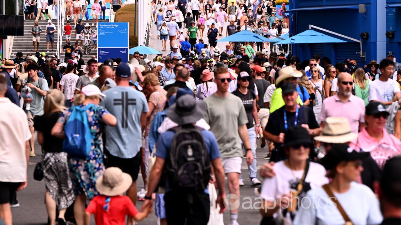 Crowds flood into the Australian Open in 2024. 