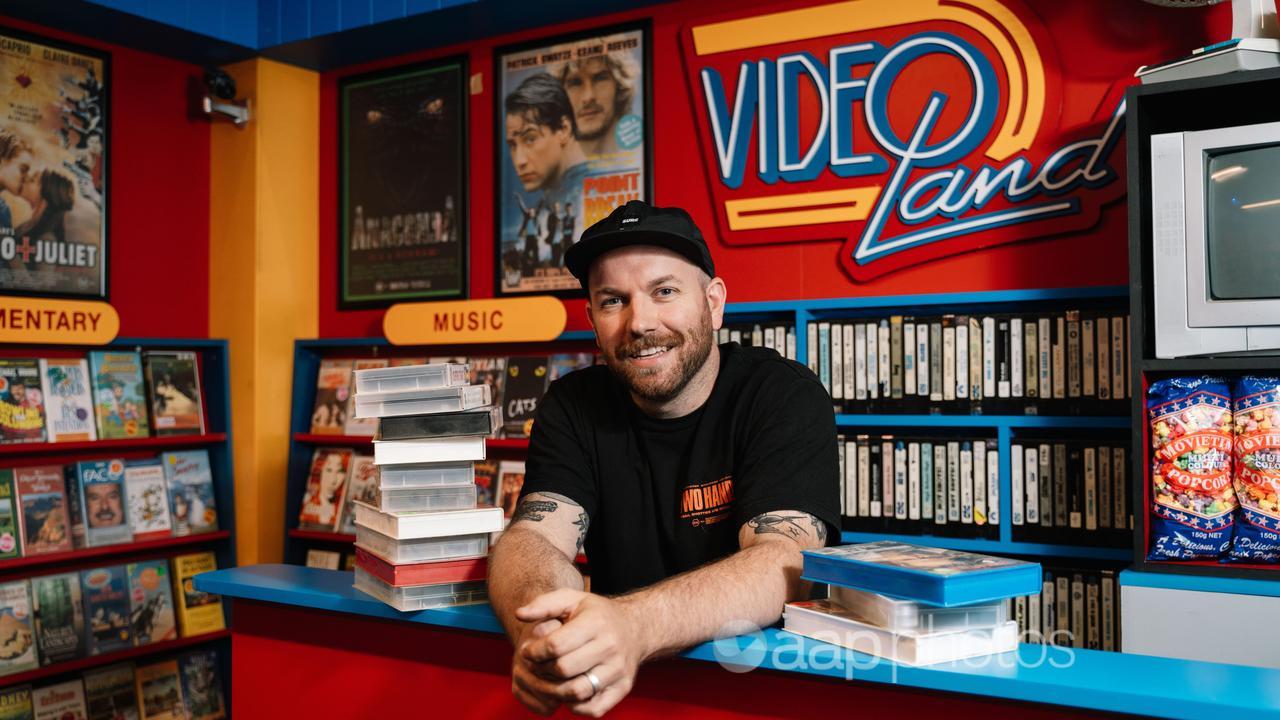 Artist Callum Preston and his recreation of a 1990s video store